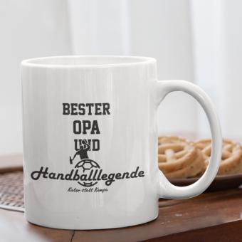 Bester Opa und Handballlegende Tasse 
