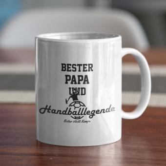 Bester Papa und Handballlegende Tasse 