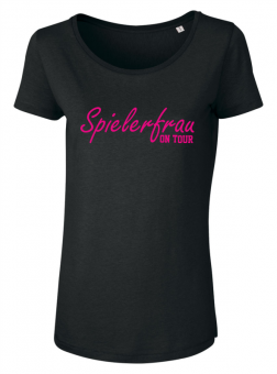 Spielerfrau on Tour Ladies Shirt black pink 
